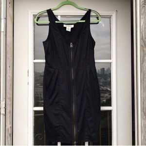 BB Dakota Little Black Dress with Front Zipper and Pockets